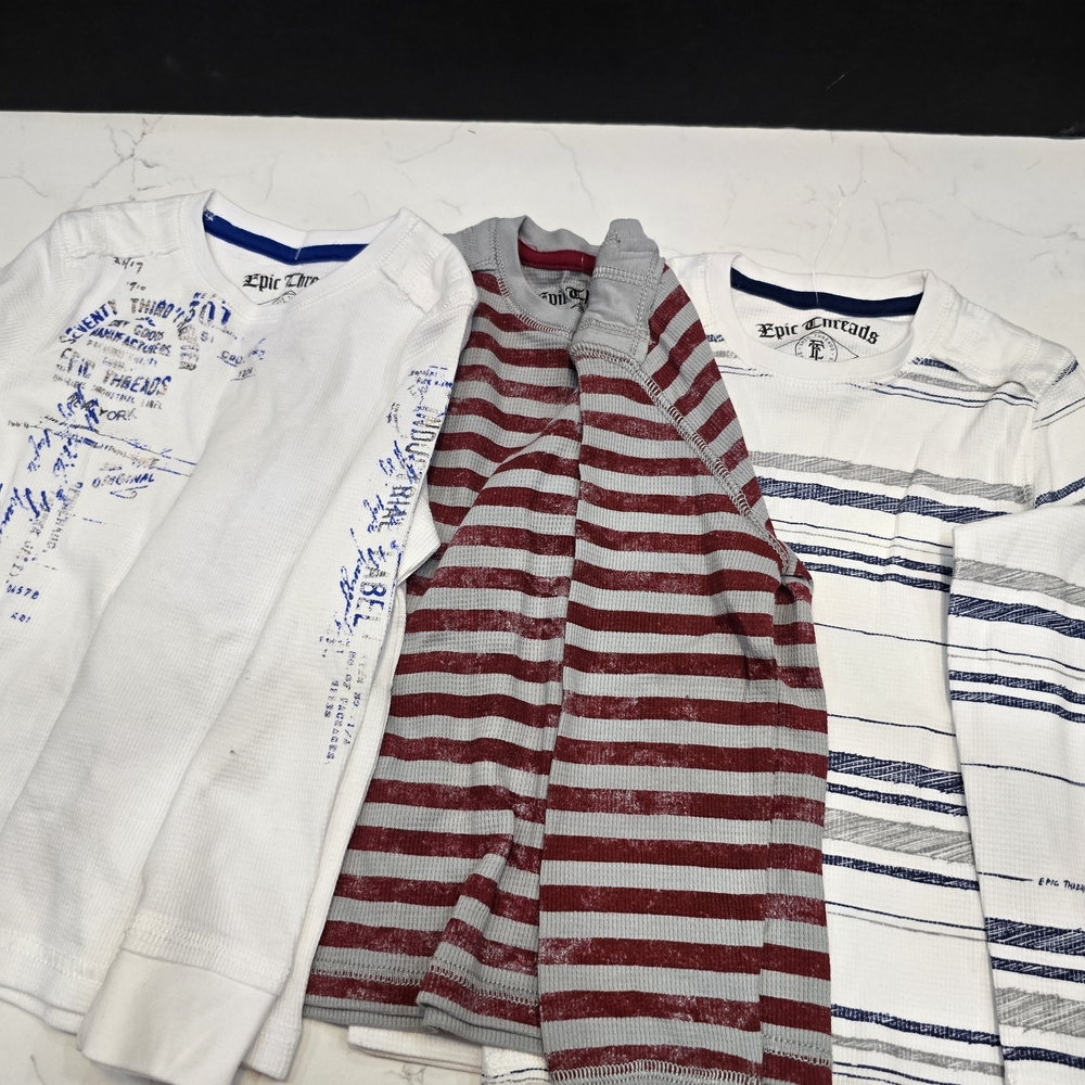 Epic Threads Kids Long Sleeve Shirt Set - White, Red, Gray